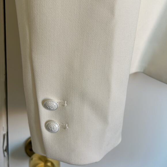 L'AGENCE Jennah Cropped Suiting Single Breasted Blazer Size 10 Ivory - Picture 7 of 8
